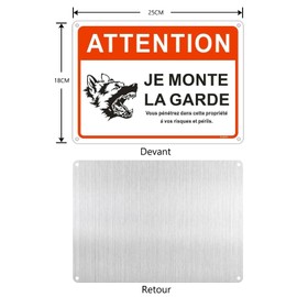 Andchi 2-Piece Warning Sign with German Text "Vorsicht vor Dem Hund" [German Language]