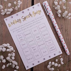 Hunts England Wedding Day Prank Joke Game - 'Wedding Speech Bingo' - Everybody Wins!- The Milano Collection - Funny