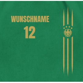 Geschenk mit Namen personalisiert by Shirtracer - Gym Bag Backpack - 2024 Football European Championship Fan Item - Germany Name and Number, 03 Green, Unit size