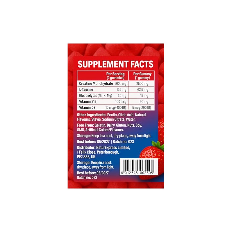 Creatine Gummies 5000mg 120ct Max Strength Muscle Growth/Recovery Supplements for