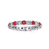 Bling Jewelry Red White Alternating Two Tone Eternity Band Ring