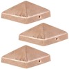 4x4 Hammered Copper Pyramid Post Caps (3-Pack) - Extended Lip