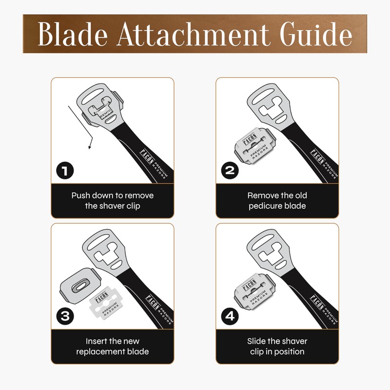 Facón Professional Callus Shaver Remover with 50 Blades, Pedicure Razor