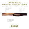 Kent 20T Handmade Folding Pocket Comb for Men, Fine Tooth
