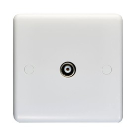 Eurolite Enhance White Plastic Coax TV Outlet (non-isolated)