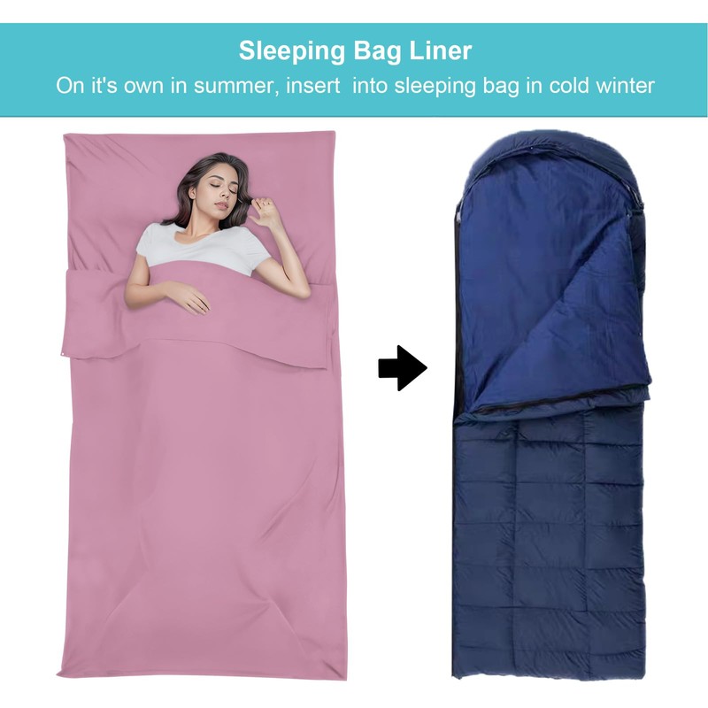 BREENHILL Sleeping Bag Liner，Camping Sheets & Travel Sheet, Hostels &