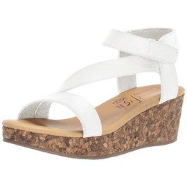 Blowfish Malibu Girls Wedge Sandal, Pearl White, 3 Little Kid US