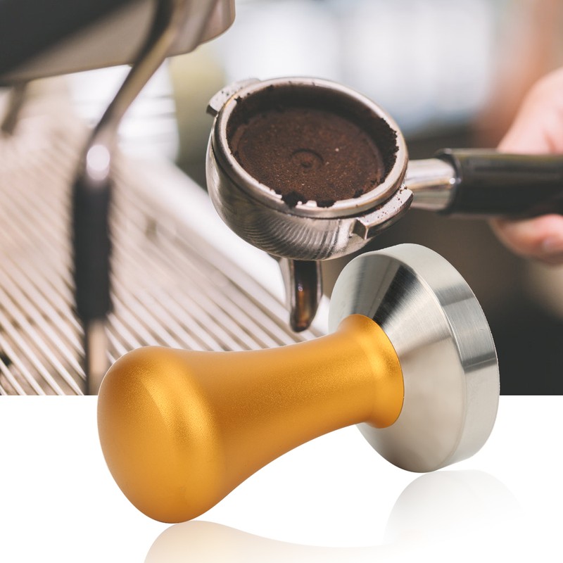 58mm Gold Detachable Coffee Tamper Stainless Steel Coffee Powder Pressing