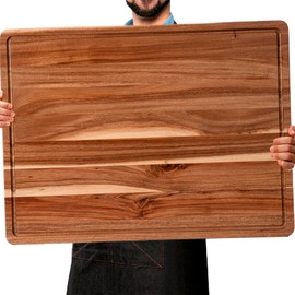 Fashionwu 60 cm Extra Large Cutting Board for Kitchen, 24 x 18 Inch Large Wooden Cutting Boards with Juice Groove, 1.2" Thick Butcher Block Cutting Board for Meat Vegetables, Large Charcuterie Board