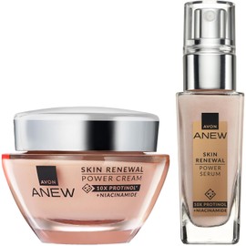 Avon Anew Protinol Power Duo – Collagen-Boosting Day Cream (50ml) & Serum (30ml) – Strengthens, Firms & Revitalizes Skin – Ultimate Skincare Duo for Healthier, Youthful Skin – Cruelty-Free