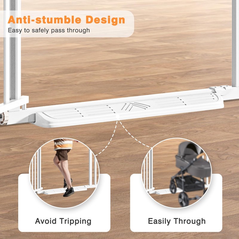 78.7" Extra Tall Pet Gate with Cat Door, 27"-37" Wide
