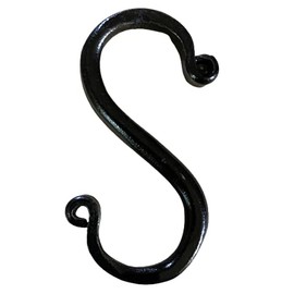 Saving Shepherd 6 Wrought Iron S Hooks - 3inch Hand Forged with Scrolls (Set of Six) by Amish Blacksmith Lancaster Pennsylvania USA Black