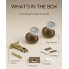 Asidrama 1 Pack Privacy Antique Brass Crystal Door Knob with