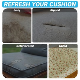 Amgo Custom Size Cushion Cover, Replaceable Bench/Chair Cushion Cover, Indoor/Outdoor Furniture/Window Seat Cushion Cover, 100+ Colors/Fabrics Can Choose (Custom Sizes) (4 Inch Thick)