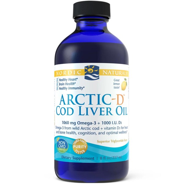Nordic Naturals Arctic-D Cod Liver Oil, 237ml, Lemon