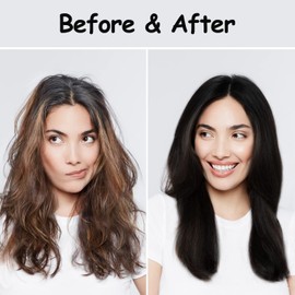 Black Hair Colour 16.9 Fl Oz, Argan Oil Shampoo for Black Hair, 3-in-1 Hair Dye Shampoo, Easy to Use, Semi-Permanent Shampoo for Hair Dye (Natural Black)