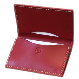 Polcolosso Business Card Holder with Gusset, Original Tochigi Leather, Made in Japan, red