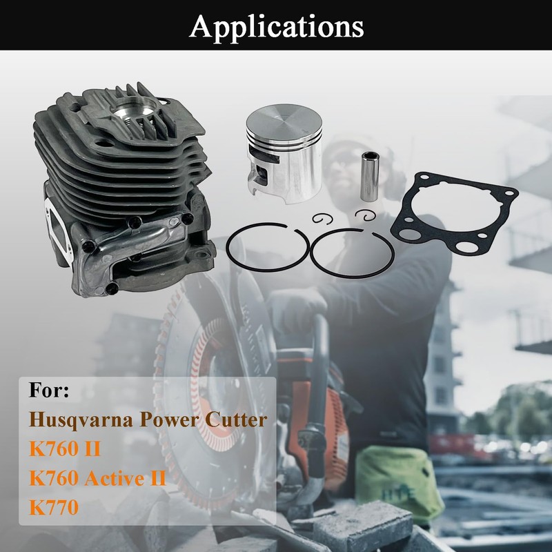 LLANNDER 51mm Cylinder Assembly Piston Overhaul Kit for Husqvarna K760