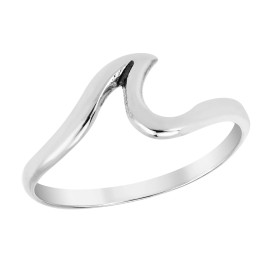 AeraVida Everyday Excitement Ocean Wave Sterling Silver Ring - 9