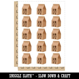 Take Out Bag Food To Go Temporary Tattoo Water Resistant Fake Body Art Set Collection - 15 2" Tattoos (1 Sheet)