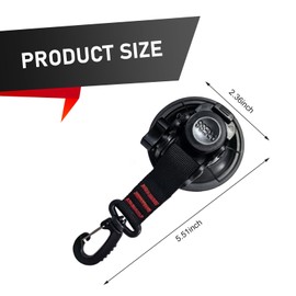 Arwrilt 2 PCS Round Suction Cup Hooks, Heavy Duty Portable Cup Hook for Camping Tarp, 2.36" x 1.57" Outdoor Strong Suction Camper Accessories with Strong Hook, Universal for Car RV Boat (Black)