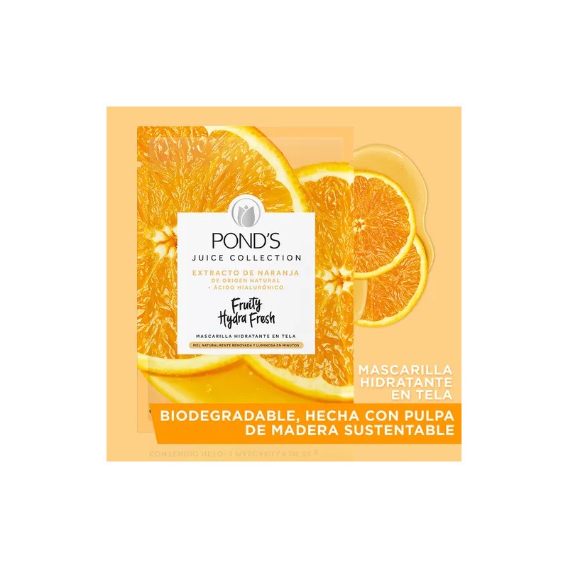 POND'S Mascarilla Hidratante Fruity Hydra Fresh de Naranja 26 g