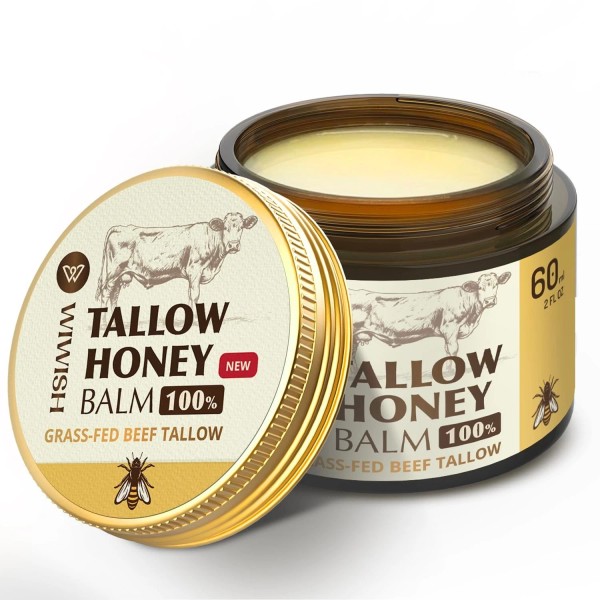 Unbranded Beef Tallow & Honey Balm Grass-Fed Whipped Face &