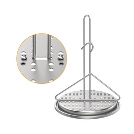 AJinTeby Turkey Fryer Accessories Vertical Chicken Roaster with Poultry Hanger, Turkey Deep Fryer Roaster Holder Base, Turkey Frying Rack with Chrome Finish Wire Handle Lifter Hook
