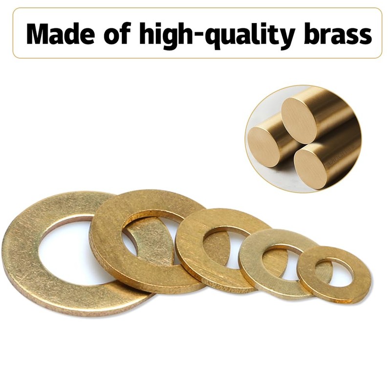 M5 Brass Flat Washers, Pack of 50 Fittings Rings Room