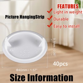40 Pieces 35 MM (1 3/8") Hinge Hole Covers,Hinge and Bracket Supplies Pack,Plastic Hinge Hole Filler Caps White Wall Cupboard Hinge Cover for Furniture Cupboard Hinge White (1 3/8")