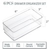 STORi SimpleSort 6-Piece Stackable Clear Drawer Organizer Set | 6"