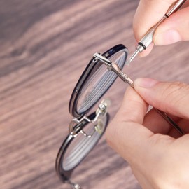 2 Pcs Mini Eyeglass Screwdriver Multifunction Hand Tool 3-in-1 Eyeglass Screwdriver for Eyeglass Sunglass Watch with Keychain