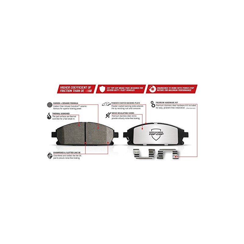 Power Stop Z37-1158 Front Z37 Top Cop Severe-Duty/Fleet Brake Pad