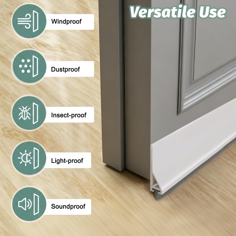 2 Pack Door Draft Stopper with Brush,2" W x 39"
