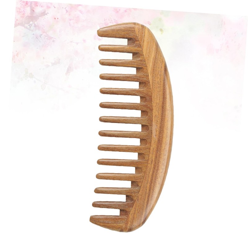 SAFIGLE 1pc Sandalwood Wooden Hair Comb for Curly Hair Broad