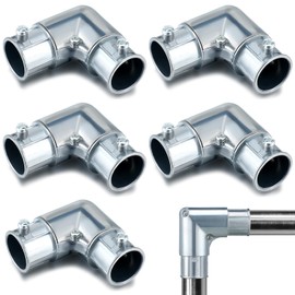 Gisafai 5 Pcs EMT Conduit Fittings Inside Corner Pull Elbow, EMT 90 Degree Metal Conduit Capped Corner Coupling, Combo Head Set Screw, Zinc Die Cast, Silver (1 Inch)
