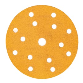 Mirka Gold Universal Sandpaper Diameter 150 mm Velcro Sanding Discs 15-Hole Grain P320 Pack of 100 / for Sanding Plaster, Spatula, Chipboard, Wood, Varnish