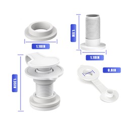 1.1" Shaft Length Cooler Drain Plug Kit, Cooler Drain Plug Replacement Compatible with 50, 58 and 82 Quart Coleman Xtreme Coolers, Durable Easy to Install Cooler Repair Parts