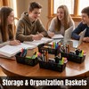 Domensi 12 Pcs Slim Plastic Storage Baskets for Organizing Back