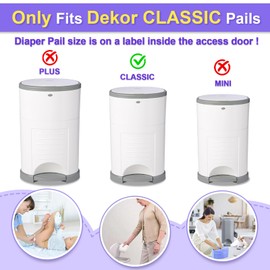 Refills Only Compatible with Dekor Classic Diaper Pail Refills|4 Pack for 2376 Diapers(Extra 20% Lengths)Diaper Pail Bags with Extra 30% Thickness Powerful Odor Eliminate Lavender Scent for Baby/Adult