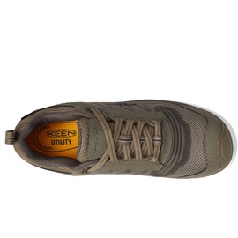 KEEN Utility Men's Reno Low Height Composite Toe Flexible Waterproof Athletic Work Shoes, Brindle/Morel, 12 Wide