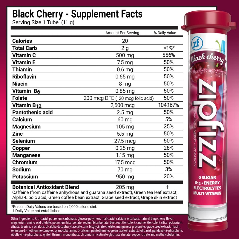 Zipfizz Zipfizz Energy Drink Mix, Electrolyte Hydration Powder with B12