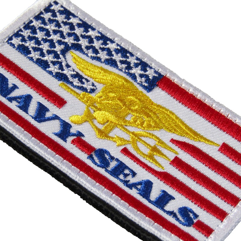 American Flag & Navy SEALs Seals Velcro Patch (Red &
