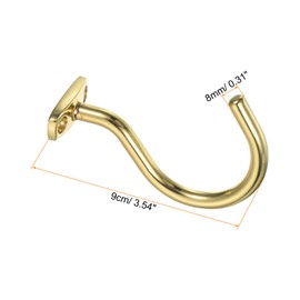 PATIKIL Bridge Stick and Ball Rack Hooks, 2 Pack Snooker Pool Cue Racks Bridge Stick Pool Hook with Mounting Screws for Snooker Table Accessories, Gold Tone