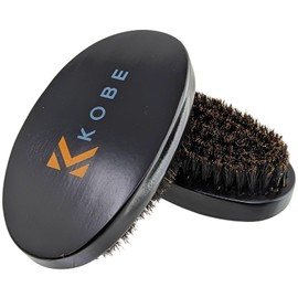 Kobe Professional Military Hair Brush/Beard Brush Grooming Kit For Men - Set of Two Brushes - Dark - 100% Natural Boar Brsitle