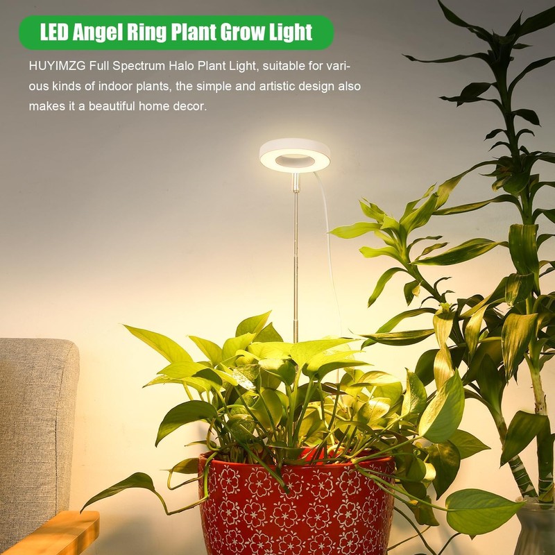 Monehet 2Pcs Plant Grow Light, Full Spectrum, Brightness Adjustable, Auto