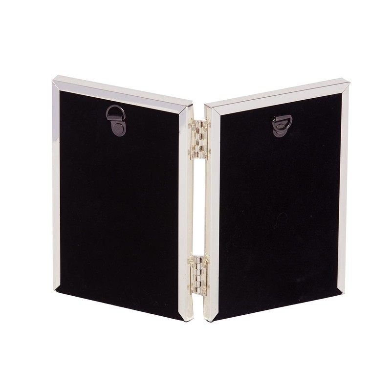 3.5 x 5-inch Silver Thin Edge DOUBLE PORTRAIT Photo Frames