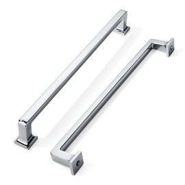 khtumeware 2 Pack Polished Chrome Cabinet Pulls, 12-3/5 Inch(320mm) Hole Centers Cabinet Handles Kitchen Hardware Straight Bar for Cabinets and Drawer Pulls