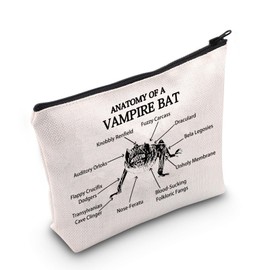 G2TUP Vampire Bat Makeup Bag Vampire Bat Lover Gifts Anatomt of A Vampire Bat Vampire Bat Zipper Pouch (Vampire Bat CA)