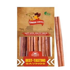 Cowdog Chews Beef Bully Stick: Odor-Free, Fully Digestible Beef Collagen Chews (5-7", 5 Count) - Natural, Grain-Free, Long-Lasting Collagen Bully Stick Substitute for All Dog Breeds